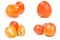 Collage of persimmon isolated on a white background cutout