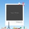 Collage of photo frames for traveling theme vector illustration