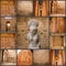 A collage of photos Beautiful ancient Temple of Medina-Habu. Egypt, Luxor