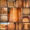 A collage of photos Beautiful ancient Temple of Medina-Habu. Egypt, Luxor