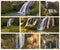 Collage with photos of Marmore fall (Cascata delle Marmore)