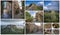 Collage of photos with view of the medieval city of Bagnoregio  in Lazio, Italy