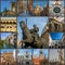 Collage of pictures attractions of Padua Italy