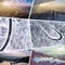 Collage of pictures on the theme of winter. Landscape from above. Travel background