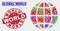 Collage of Planet Globe Sign Mosaic and Distress World Watermark