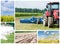 Collage Ploughing tractor at field cultivation