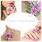 Collage of a polymer clay jewelery: floral jewelery made of poly