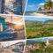 Collage of popular tourist destinations in Cuba. Travel background