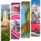 Collage of popular tourist destinations in Cuba. Travel background