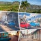 Collage of popular tourist destinations in Cuba. Travel background