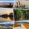 Collage of popular tourist destinations in Ecuador. Travel background. South America