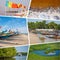 Collage of popular tourist destinations in Senegal. Travel background. West Africa