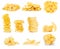 Collage of potato chips isolated