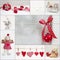 Collage of red and white christmas decoration