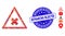 Collage Reject Triangle Icon with Distress Refinancing Rejected Seal