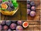 Collage of ripe purple figs