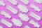 Collage of Sanitary pad or Menstrual Pads for light, regular and heavy flow on a pink background