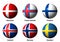 Collage of Scandinavian flags with labels