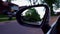 Collage of side mirror driving on rural and suburb road in day.  driver point of view POV variety collection country