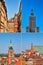 Collage of sights of Warsaw