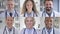 The Collage of Smiling Doctors Looking At the Camera