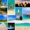 Collage of summer beach maldives images