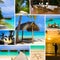 Collage of summer beach maldives images