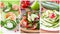 Collage of summery fresh appetizers
