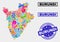 Collage of Technology Burundi Map and Quality Product Stamp Seal