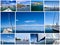 Collage the theme yacht and travel