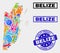 Collage of Tools Belize Map and Quality Product Watermark