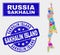 Collage Tools Sakhalin Island Map and Grunge Sakhalin Island Seal
