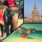 Collage of tourist photos of the Thailand