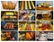 The collage about traditional Czech street food - trdelnik