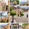 Collage of traditional stone houses and sights