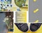 Collage with trendy colors - yellow and gray