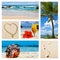 Collage of tropical island scenes