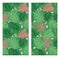 Collage of two tropical pattern. Contrast tropical design