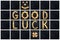 Collage of the uppercase letter - words GOOD LUCK