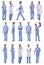 Collage of a variety of medical doctors standing in a row