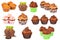 Collage of various cupcakes