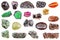 Collage from various Garnet mineral gem stones