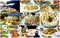 collage of a various party catering food