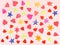 Collage of various stars and hearts on pink paper