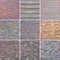 Collage of various stone textures for decorating external surfaces