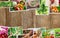 Collage vegetables. Garden. Food bio. selective focus