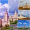 Collage of vibrant views of famous Russian university