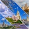 Collage of vibrant views of famous Russian university