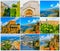 The collage of views of the coast in Sorrento, Italy.