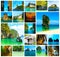 The collage of views of tropical landscape. Railay beach, Krabi, Thailand